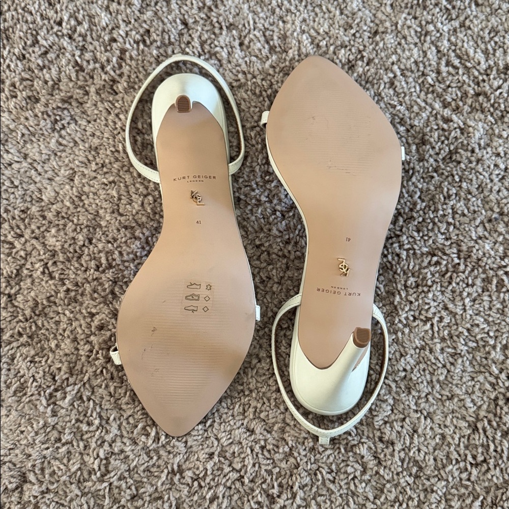 Kurt Geiger Cream and Brown Sandals - Picture 4 of 5